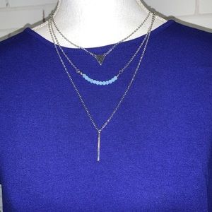 3-tier necklace — silver-plated